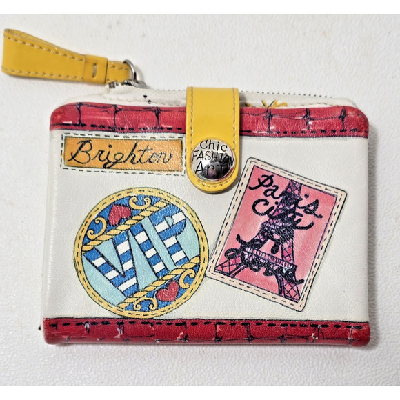Brighton Fashionista Chic Fashion Art Paris Wallet Love Snap Closure Card Slots - Picture 1 of 13